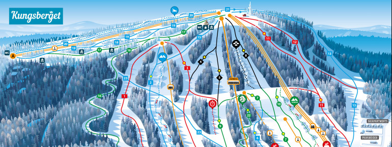 Pistenplan Kungsberget