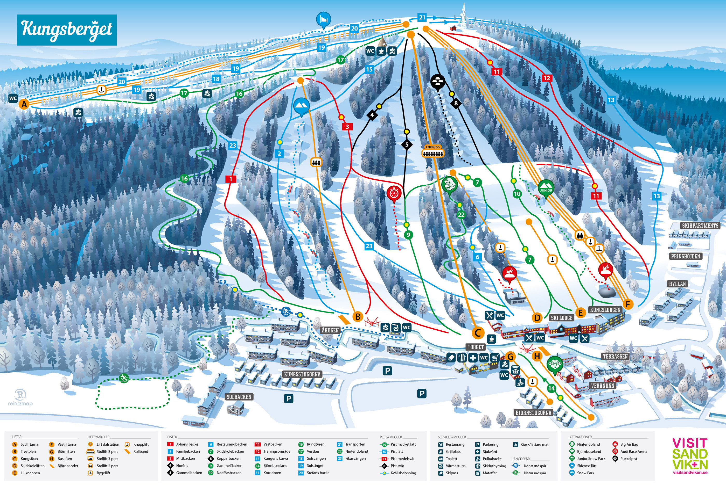 Pistenplan Kungsberget