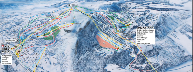 Pistenplan Kvitfjell