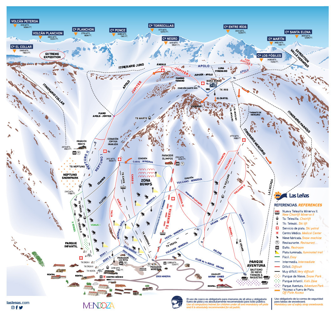 Pistenplan Las Lenas