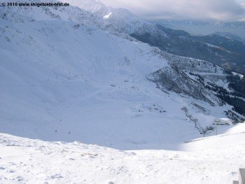 Die Hälfte des Skigebietes befindet sich oberhalb der Baumgrenze!