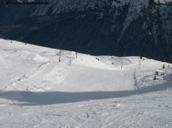 Blick auf den Funpark mit Kickern neben dem Lift !