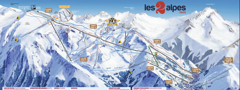 Pistenplan Les 2 Alpes