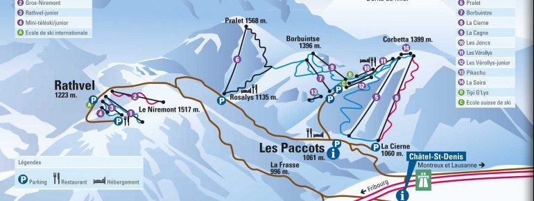 Pistenplan Les Paccots