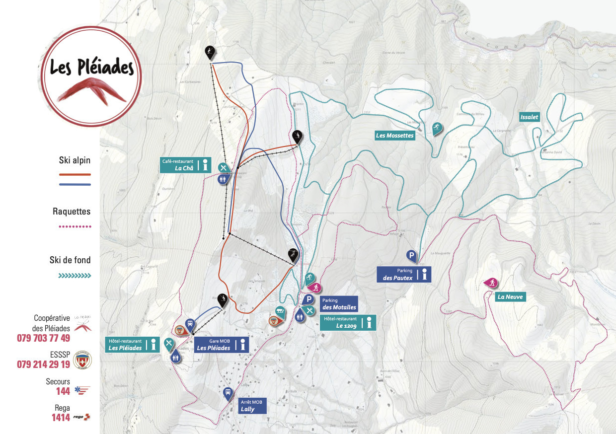 Pistenplan Les Pléiades