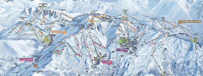 Pistenplan Les Sybelles