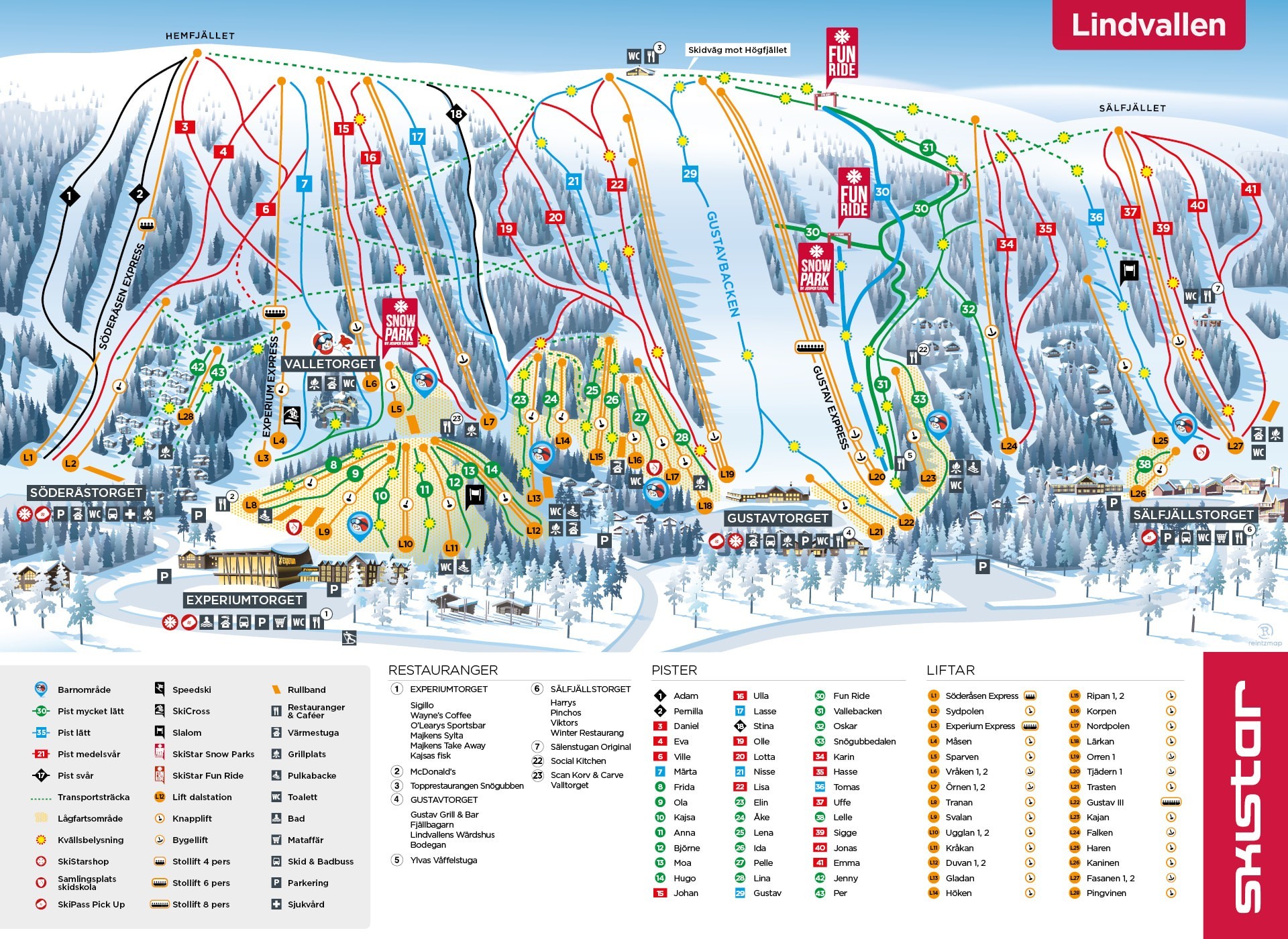 Pistenplan Lindvallen