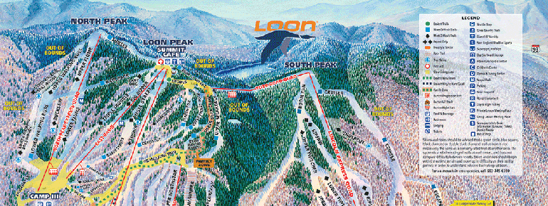 Pistenplan Loon Mountain