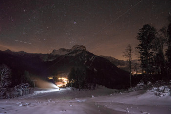 Schneekanonen im Einsatz am Loser in Altaussee