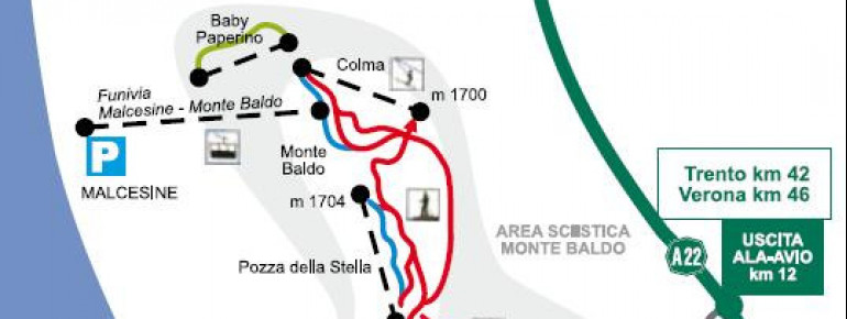 Pistenplan Malcesine Monte Baldo
