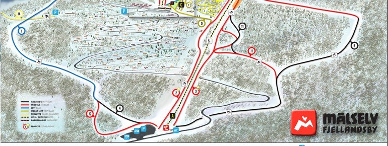 Pistenplan Målselv Fjellandsby