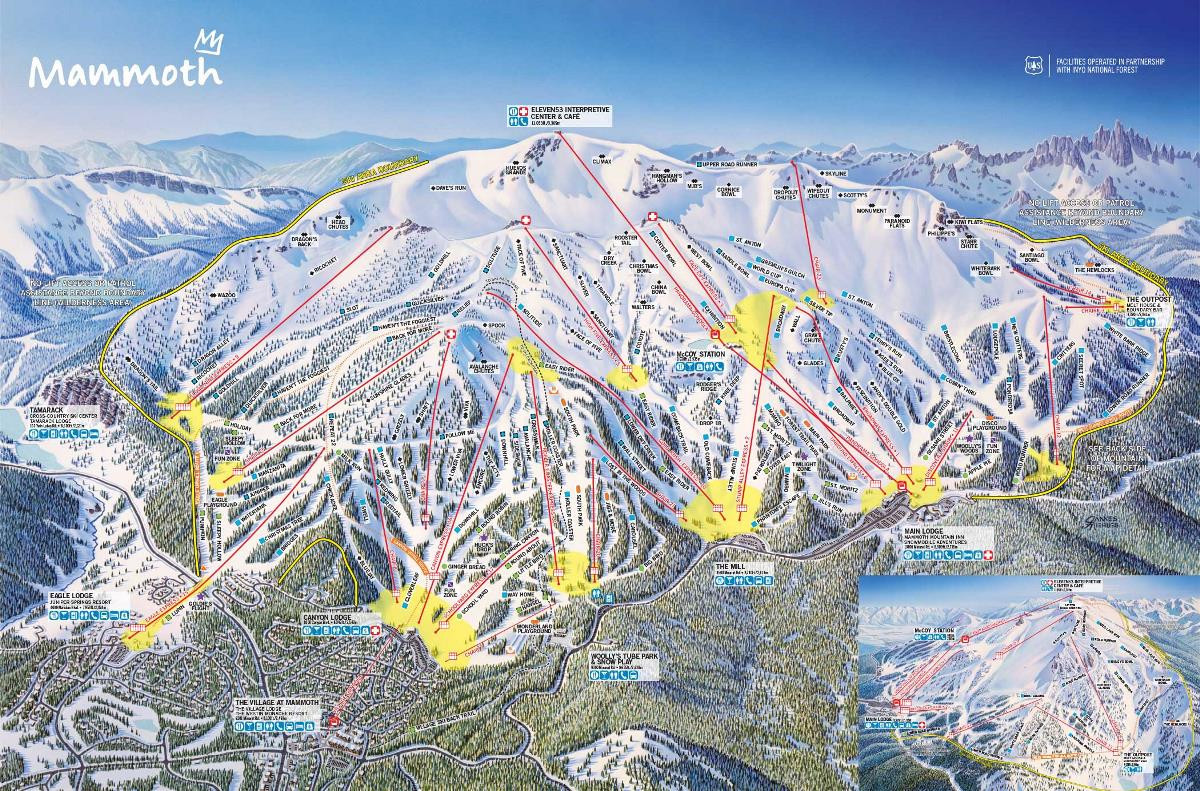 Pistenplan von Mammoth Mountain