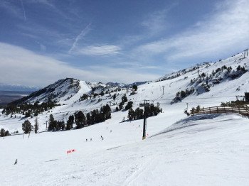 Ausblick von der Bergstation des Broadway Express: Hier sind alle Pisten auch anfängergeeignet!