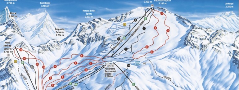 Pistenplan Mölltaler Gletscher