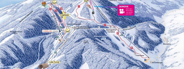 Pistenplan des Skigebiets Mönichkirchen-Mariensee