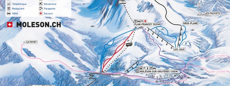 Pistenplan Moleson sur Gruyeres