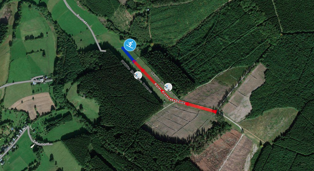 Lage der Pisten am Mont des Brumes