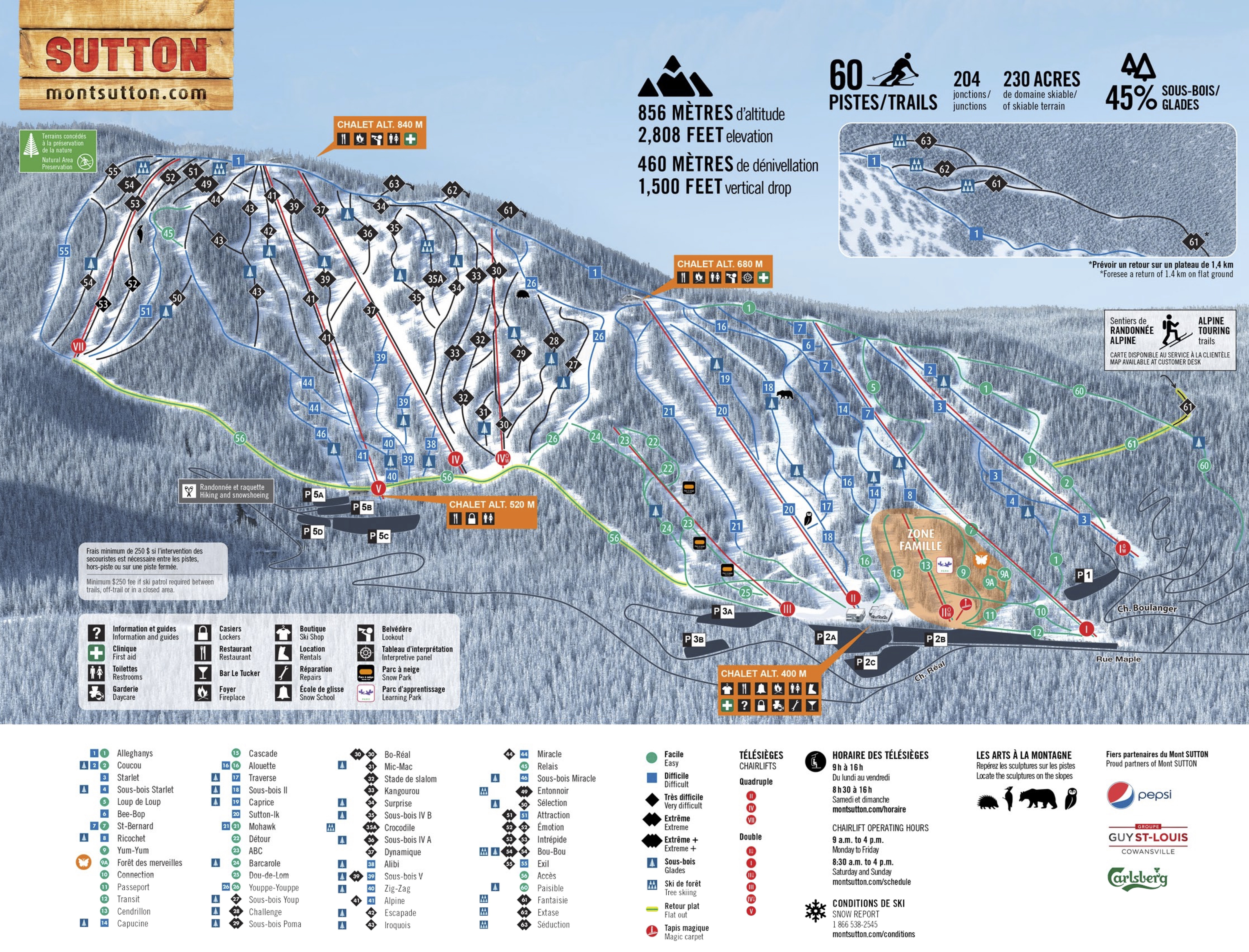 Pistenplan Mont Sutton