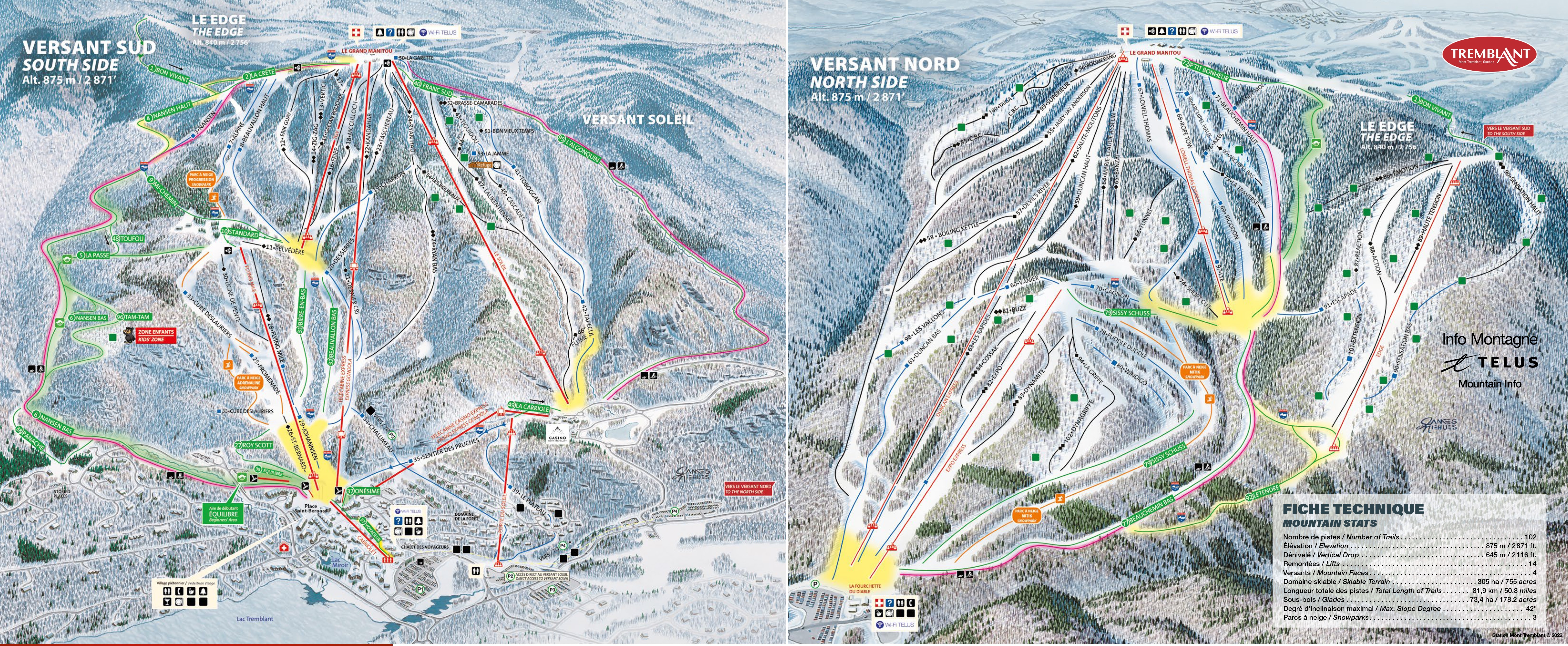 Pistenplan Mont Tremblant