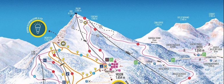 Pistenplan Monte Bondone