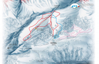 Pistenplan Monterosa Ski: Brusson Estoul
