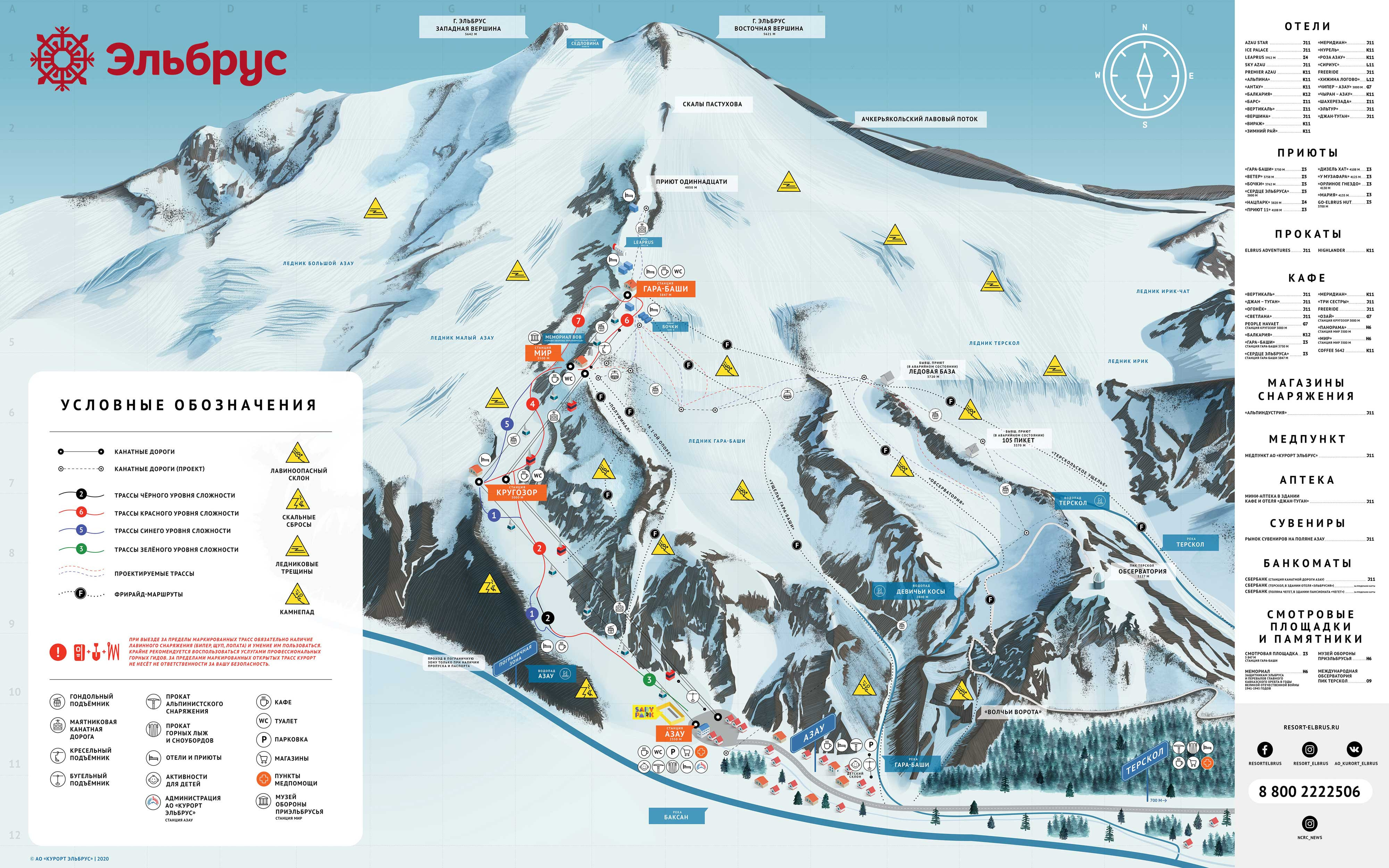 Pistenplan Mt Elbrus