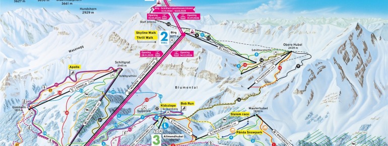 Pistenplan Mürren - Schilthorn