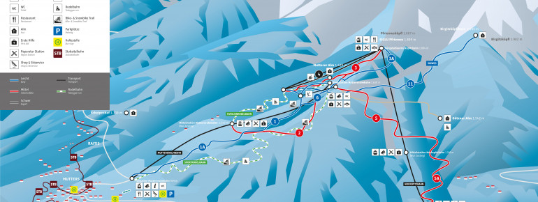 Pistenplan Mutterer Alm