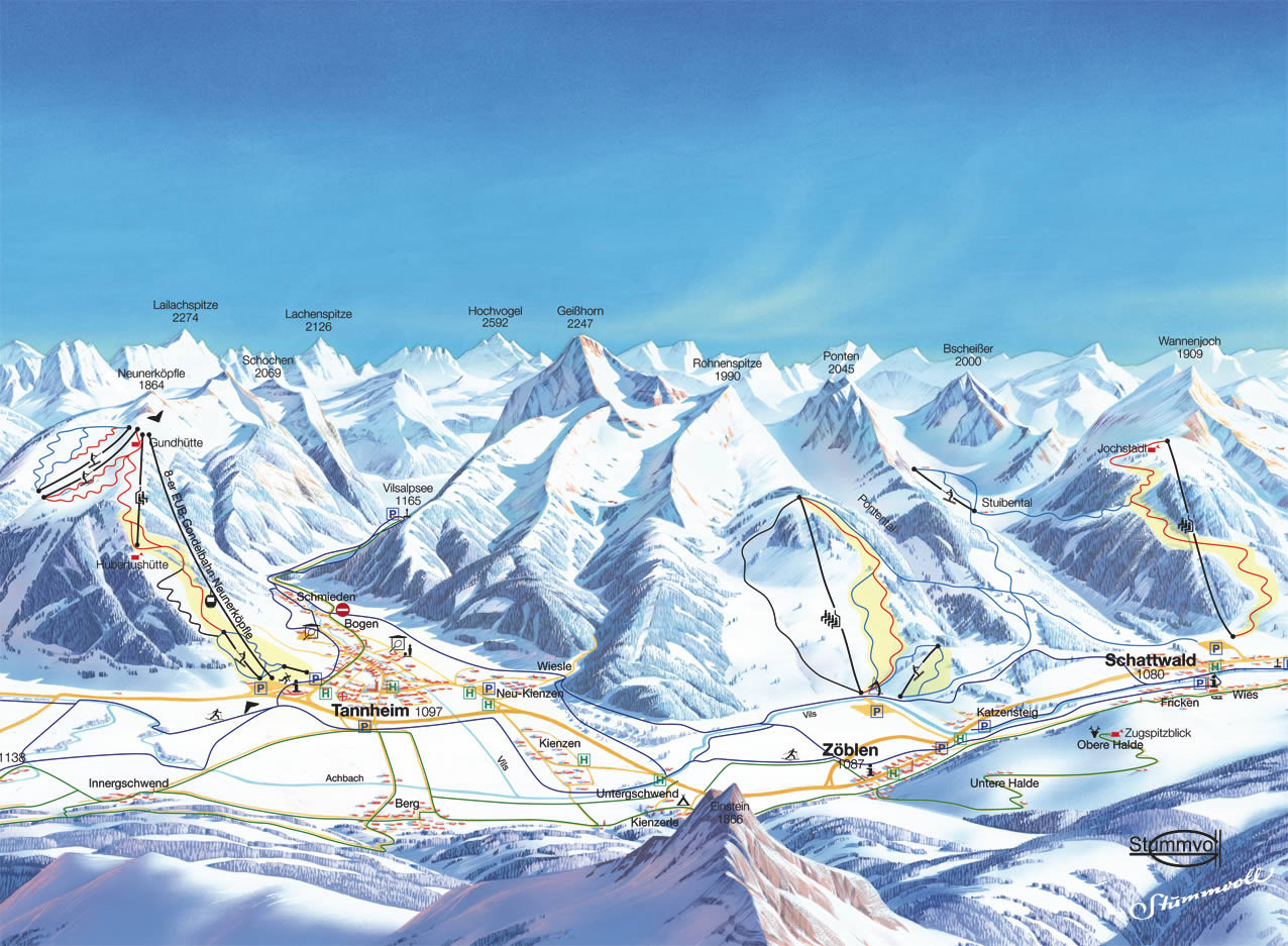 Pistenplan Neunerköpfle Tannheim