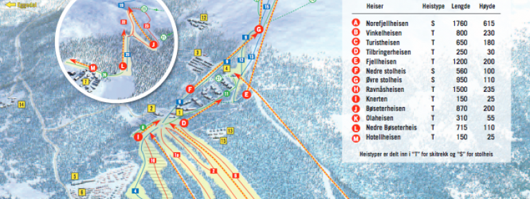 Pistenplan Norefjell