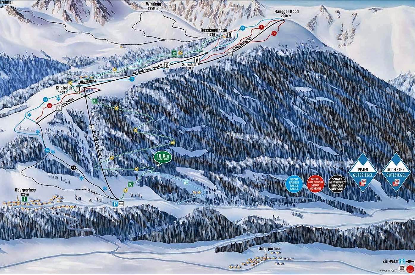 Pistenplan Oberperfuss Rangger Köpfl