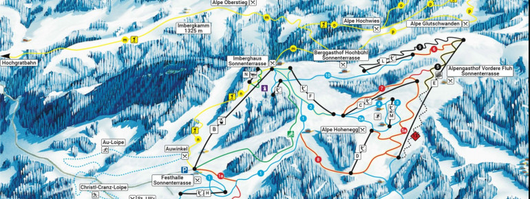 Pistenplan Oberstaufen - Imbergbahn & Skiarena Steibis