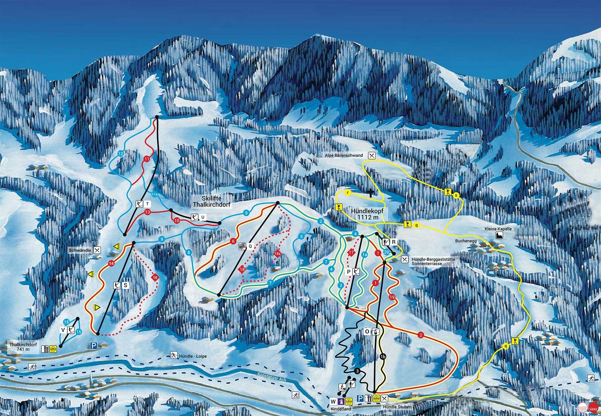 Pistenplan Hündle - Thalkirchdorf