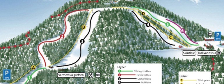 Pistenplan Oslo Skisenter Grefsenkollen