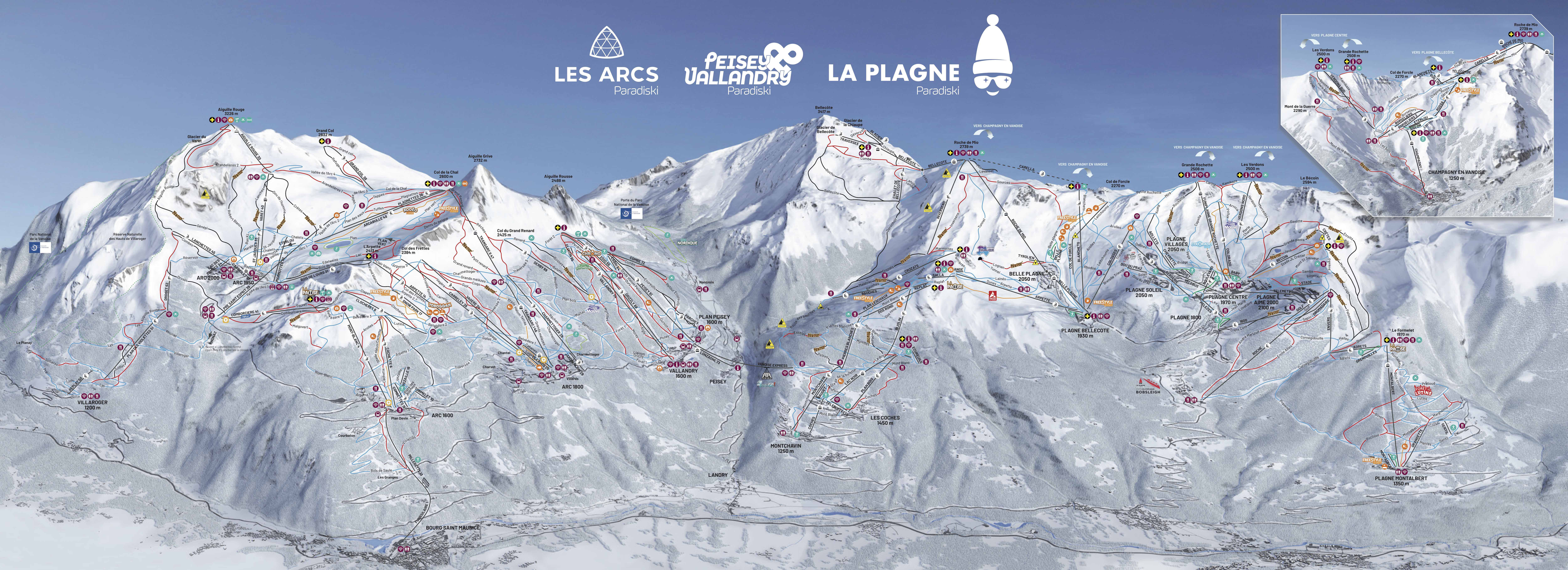 Pistenplan Paradiski