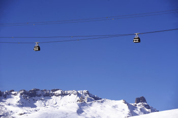 Der Vanoise Express verbindet die Skigebiete Les Arcs und La Plagne miteinander.