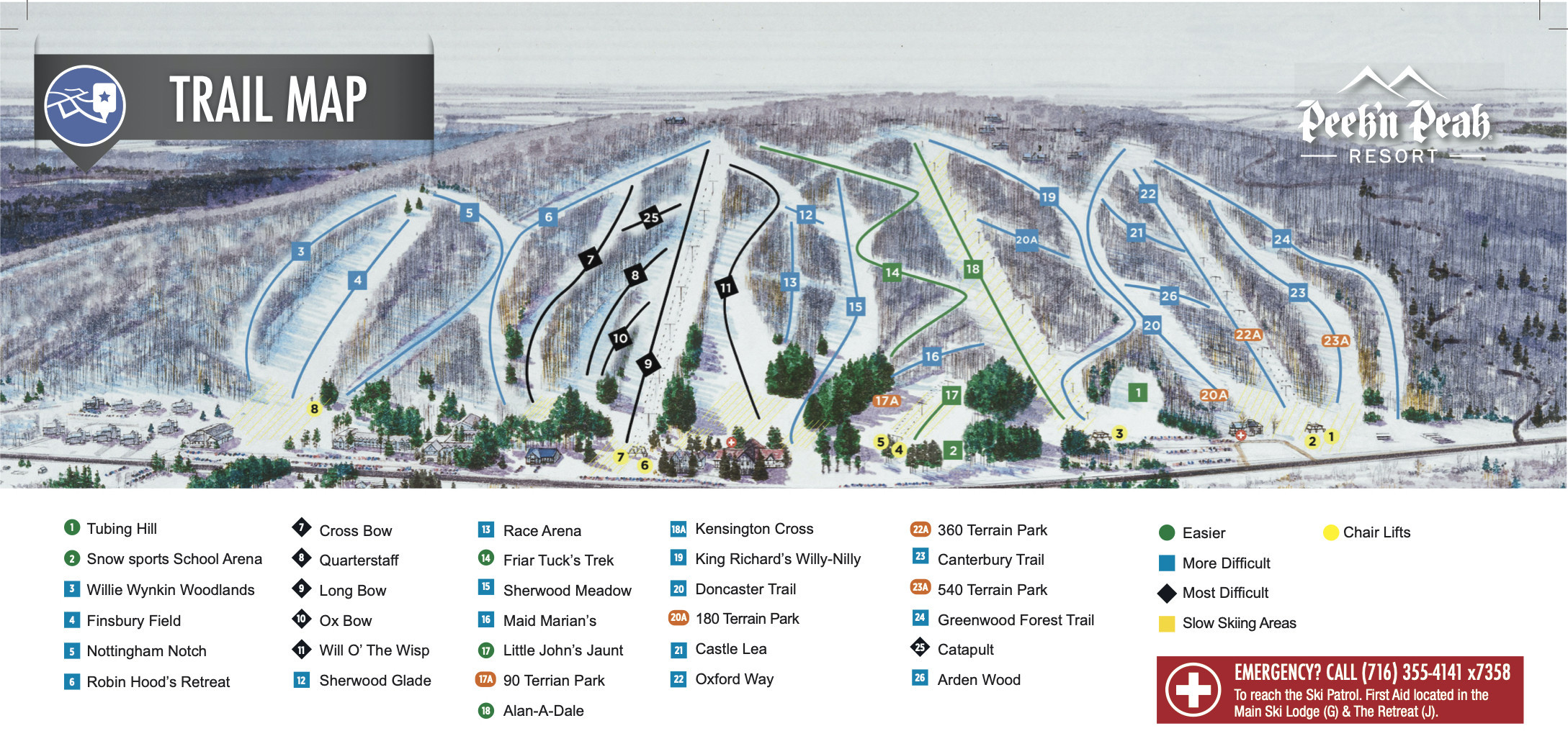 Pistenplan Peek'n Peak Ski Area