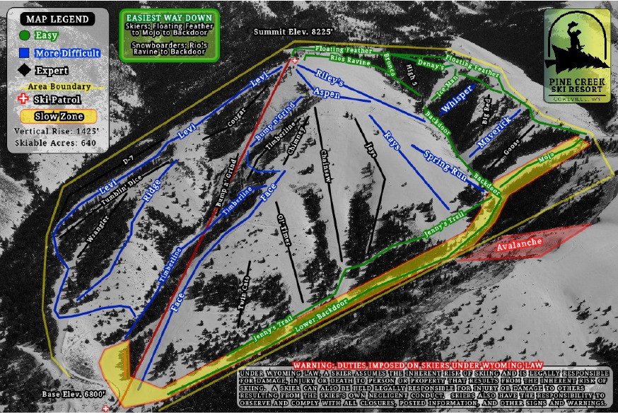Pistenplan Pine Creek Ski Resort