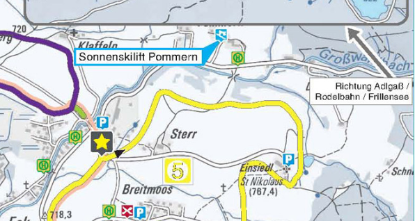 Lage des Sonnenskilifts Pommern