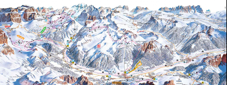 Pistenplan Val di Fassa