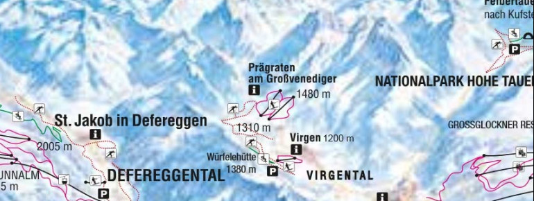 Pistenplan Prägraten am Großvenediger
