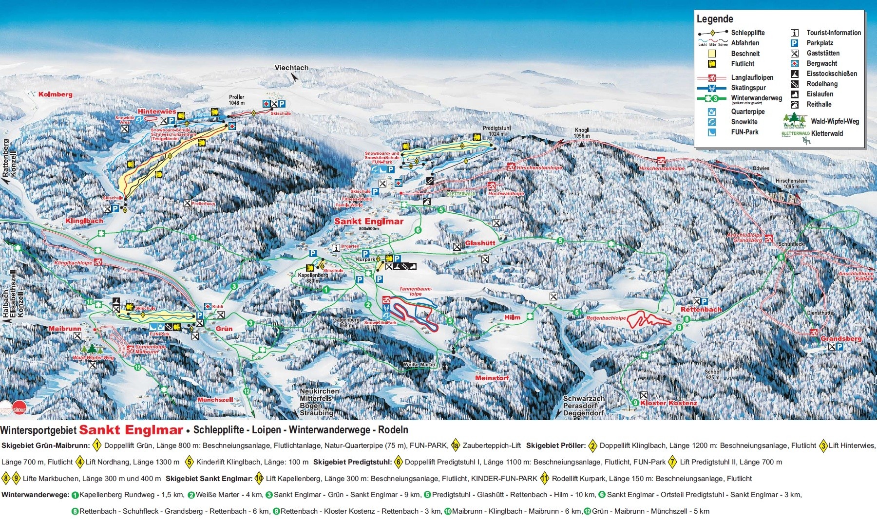 Pistenplan Predigtstuhl Sankt Englmar
