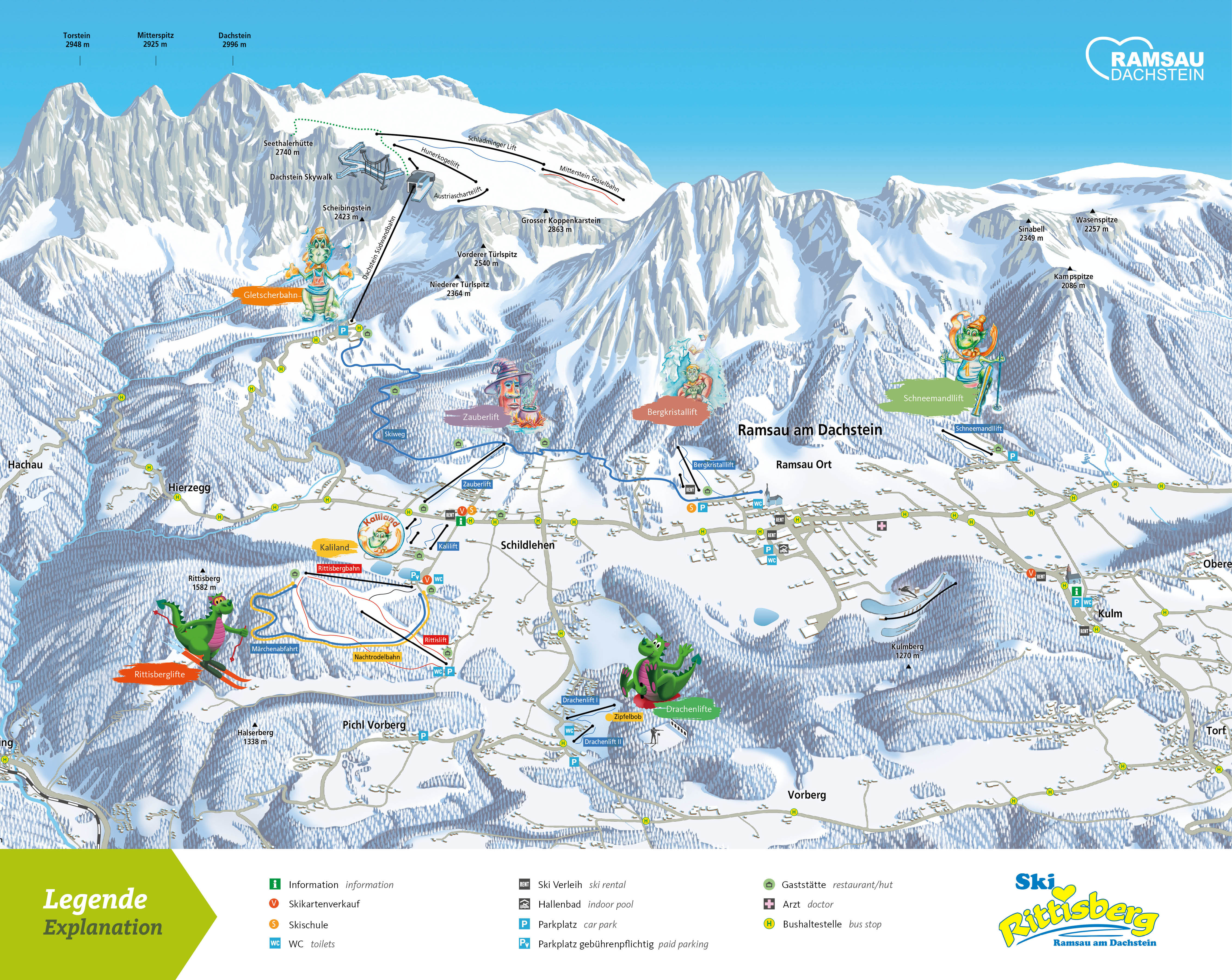 Pistenplan Rittisberg - Ramsau am Dachstein