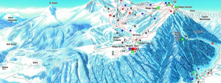 Pistenplan Zoncolan - Ravascletto