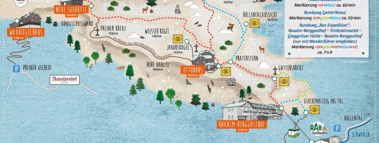 Pistenplan Raxalpe bei Reichenau