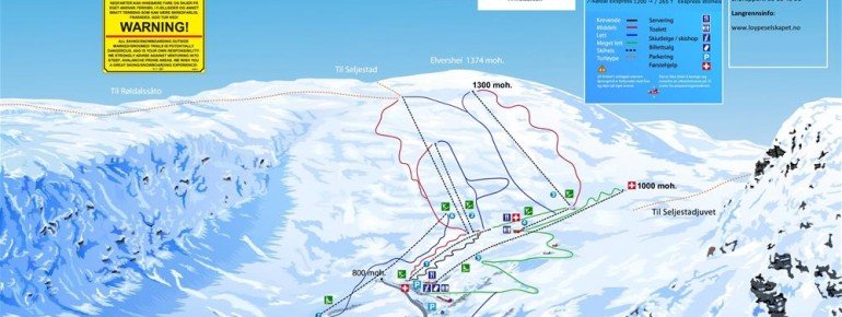 Pistenplan Røldal Skisenter