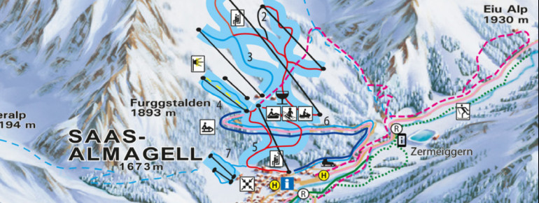 Pistenplan Saas-Almagell