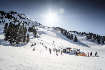 Blick ins Skigebiet Hochoetz