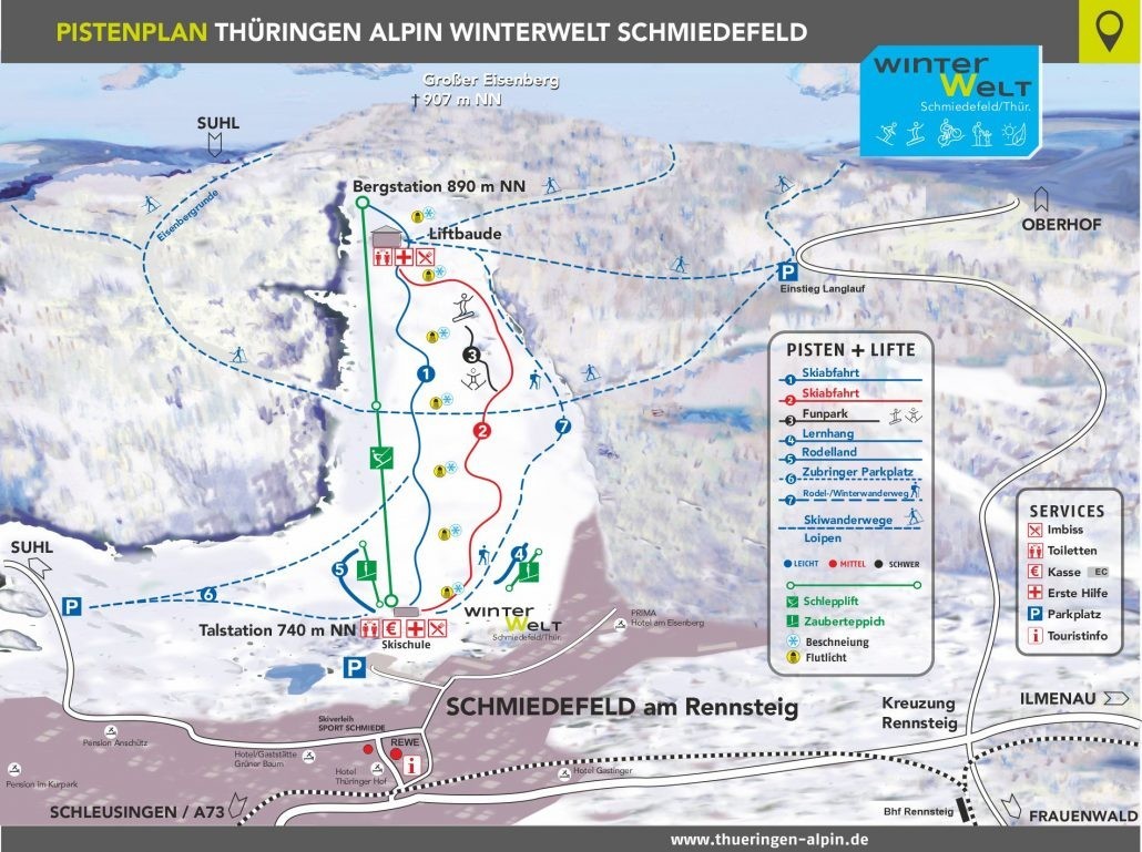 Pistenplan Schmiedefeld am Rennsteig