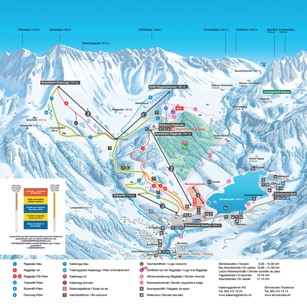 Pistenplan Schwarzsee